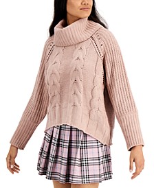 Juniors' Oversized Cable-Knit Sweater