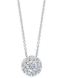 EFFY® Diamond Halo 18" Pendant Necklace (1 ct. t.w.) in 14k White Gold