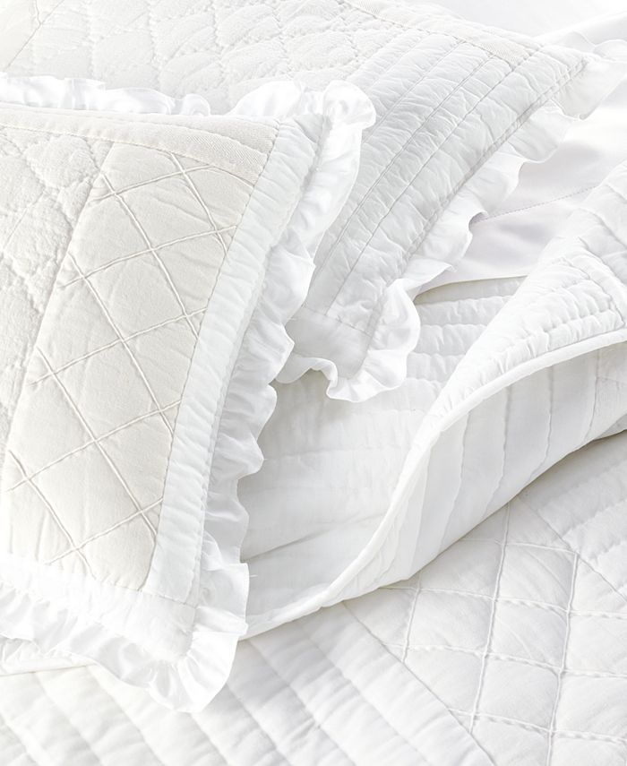 Martha Stewart Collection White Shop Quilt, King, Created For Macy's