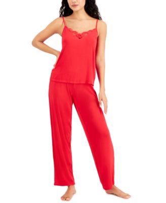 INC International Concepts - Knit Lace-Trim Cami Pajama Set