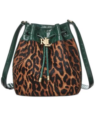 leopard print drawstring bag