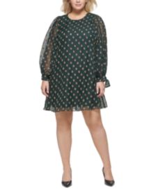 Plus Size Raised Dot Shift Dress