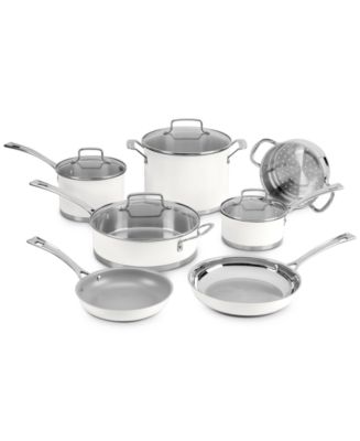 Cuisinart Chef's Classic Stainless Steel Metallic Red 11 Piece Cookware Set  - Macy's