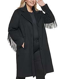 Women's Plus Size Fringe-Trim Walker Coat