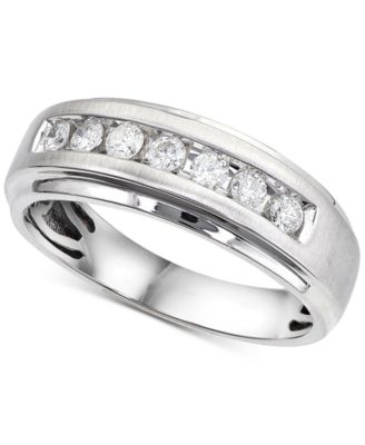 Men's Diamond 7-Stone Wedding Band (1/2 ct. t.w.) in 10k Gold & White Gold