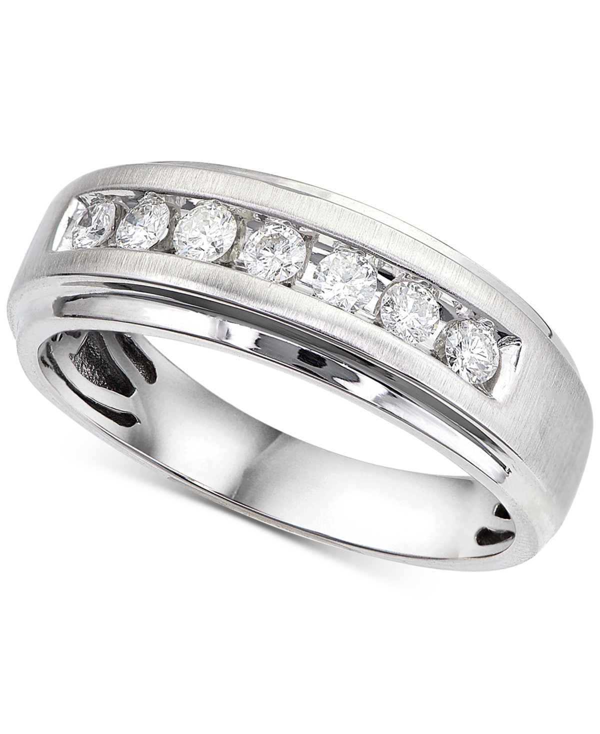 Men's Diamond 7-Stone Wedding Band (1/2 ct. t.w.) in 10k Gold &- White Gold