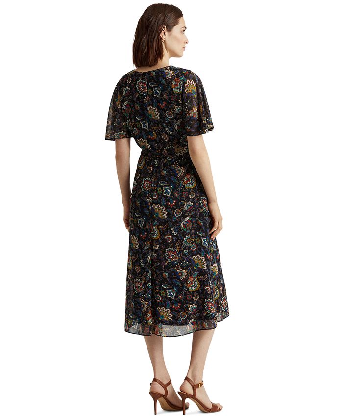 Lauren Ralph Lauren Ascot-Print Georgette Dress - Macy's