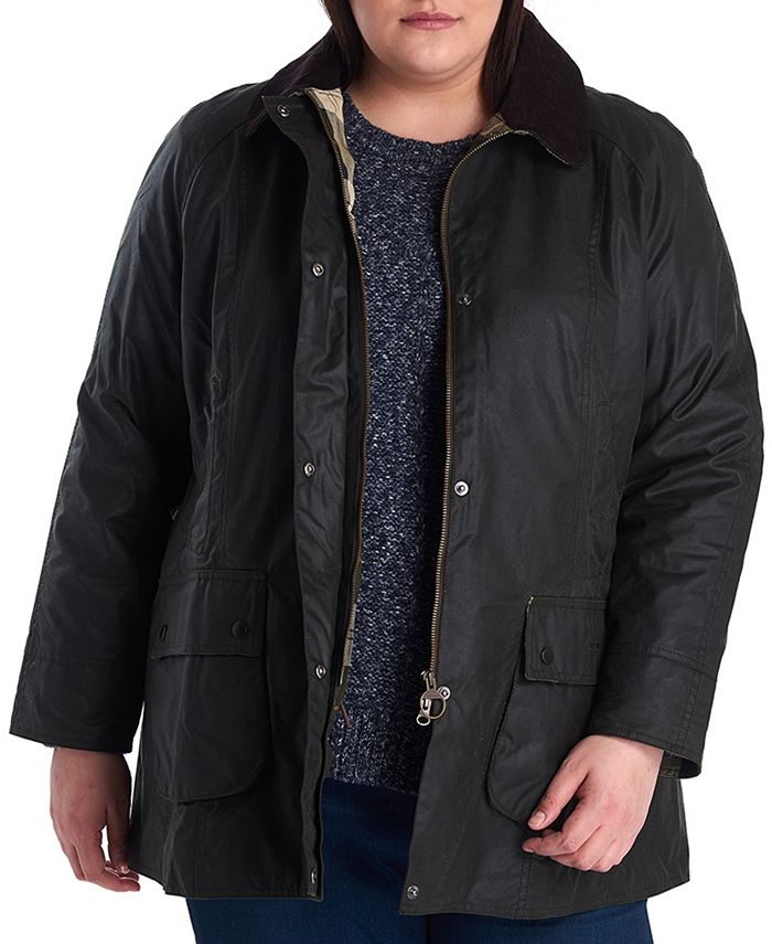 Barbour Women's Plus Size Classic Beadnell Waxed Cotton Raincoat Macy's