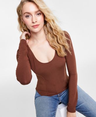 GUESS - Rommi Long-Sleeve Ribbed Top