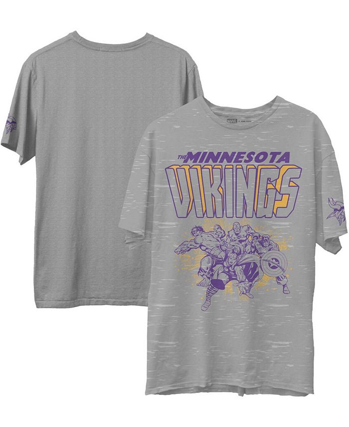 Junk Food Men's Heathered Gray Minnesota Vikings Marvel T-shirt - Macy's