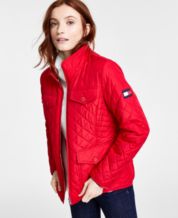 $180.00 Levi's Womens Mixed Media Quilted Varsity  Leather varsity  jackets, Tommy hilfiger sweater, Woven jacket