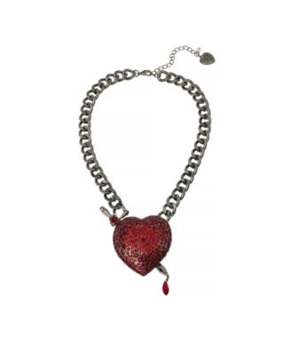 betsey johnson heart pendant necklace