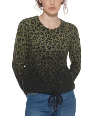 DKNY Jeans - Leopard-Print Ombr&eacute; Sweater