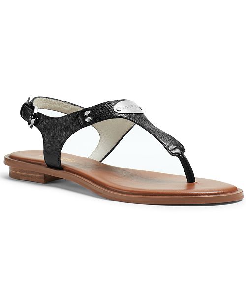 Michael Kors MK Plate Flat Thong Sandals & Reviews - Sandals & Flip Flops - Shoes - Macy&#39;s