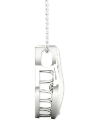 Diamond Framed Solitaire 18" Pendant Necklace (1/5 ct. t.w.) in 10k White Gold