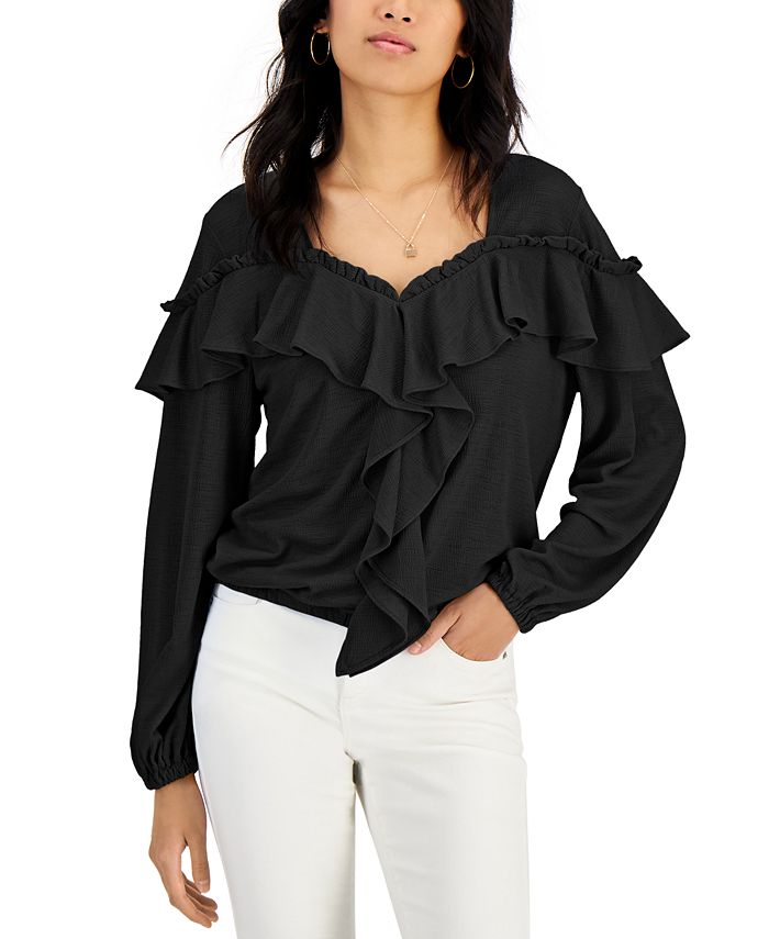 INC International Concepts Women s Ruffled Top Created for Macy s