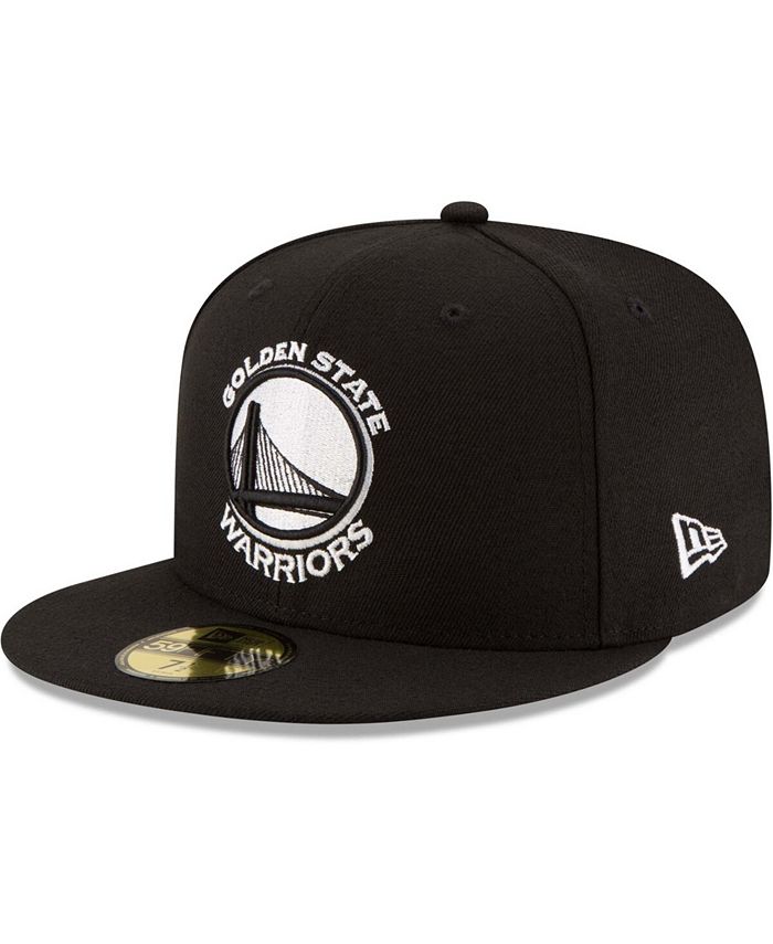 New Era Men's Golden State Warriors Black & White Logo 59FIFTY Fitted ...