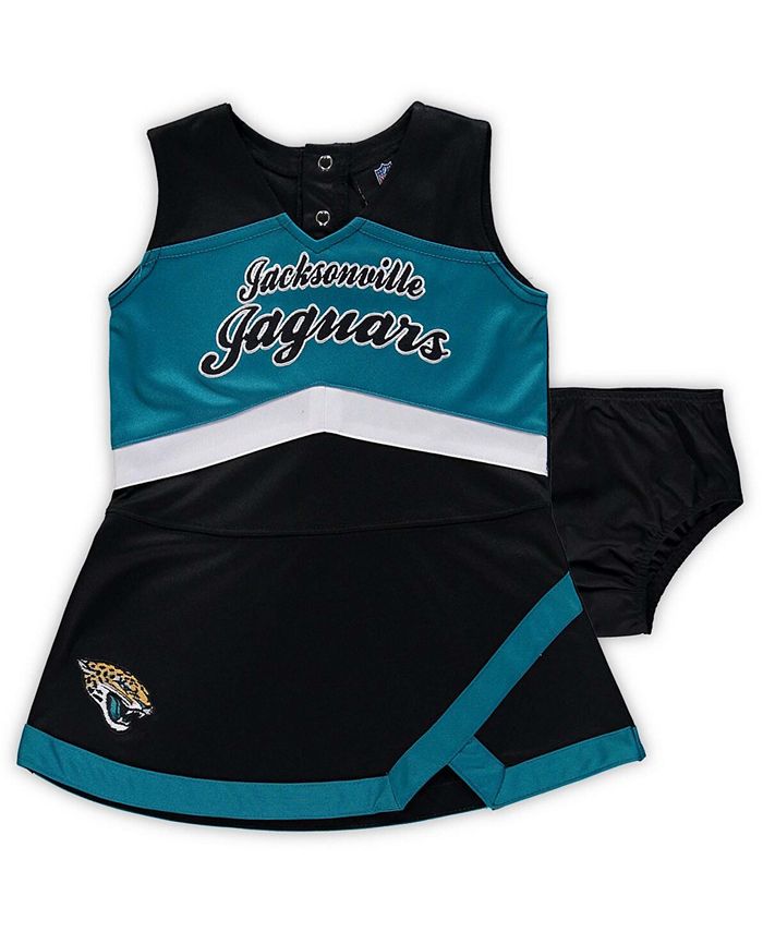 Outerstuff Girls Miami Dolphins Cheer Captain Jumper Dress - Aqua/Orange, Officially Licensed