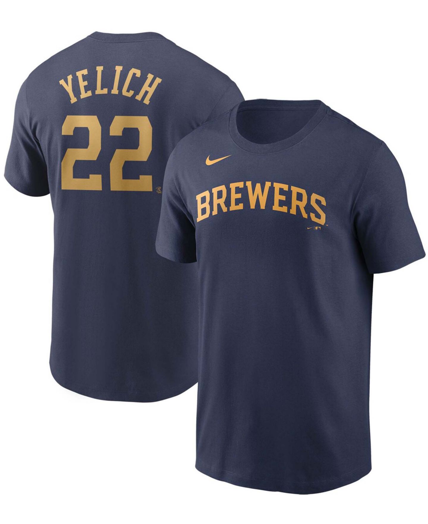 Мужская футболка Nike Milwaukee Brewers Name & Number - Christian Yelich — фото 4