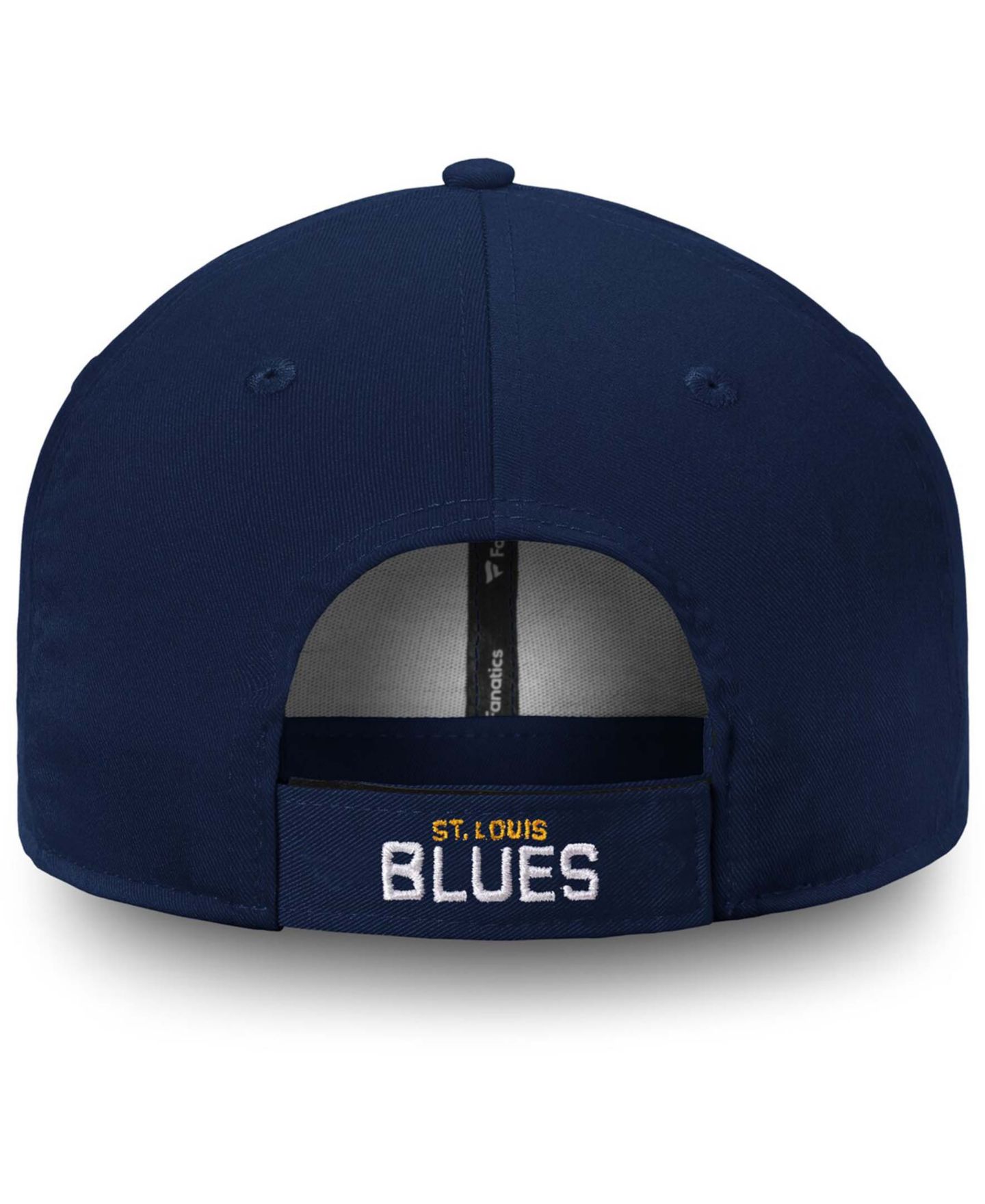 Мужская кепка Authentic NHL Apparel Fanatics Branded Navy St. Louis Blues Core Adjustable Hat — фото 4