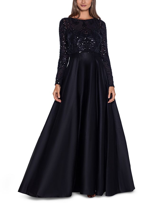 Betsy & Adam Embroidered-Bodice Ball Gown & Reviews - Dresses - Women ...