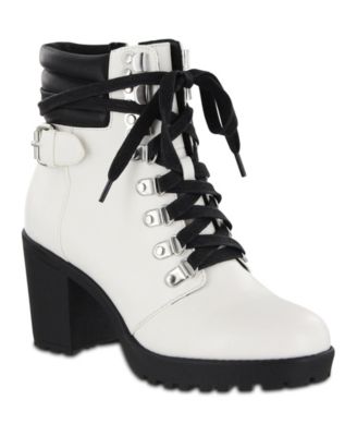 Women's Annamaria Block Heel Lug Sole Biker Boots