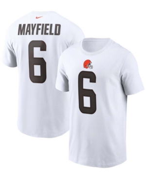 Nike Men's Baker Mayfield White Cleveland Browns Name And Number T-shirt