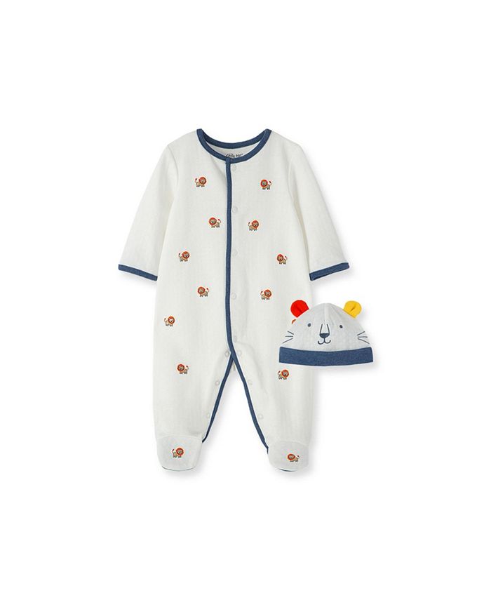 Little Me Baby Boys King Lion Footie with Cap Set, 2 Piece Macy's