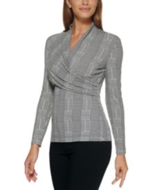 V-Neck Houndstooth Top