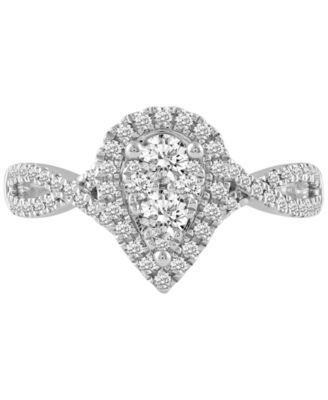 Diamond Teardrop Cluster Bridal Set (3/4 ct. t.w.) in 14k White, Yellow or Rose Gold