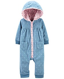 Baby Girl Fox Zip-Up Fleece Jumpsuit