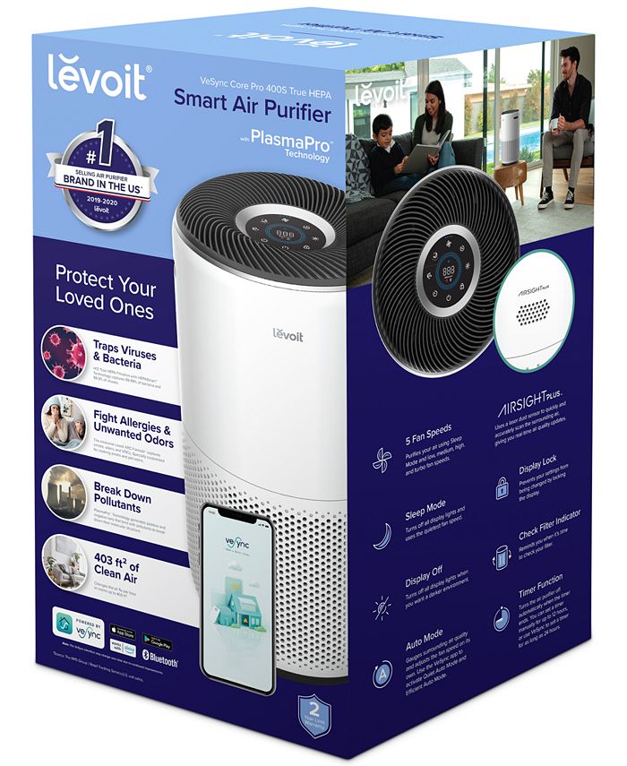 Levoit VeSync Core Pro 400S True HEPA Smart Air Purifier Macy's