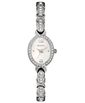 Bulova - Women's Crystal Accent Stainless Steel Bracelet Watch 17mm 96L199