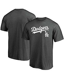 Men's Charcoal Los Angeles Dodgers Team Logo Lockup T-shirt