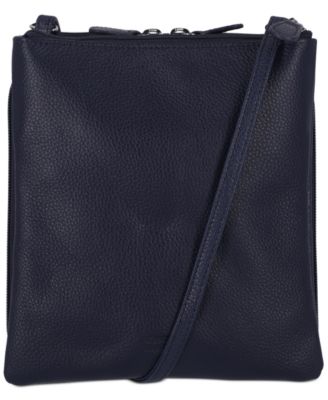 Triple-Zip Pebble Leather Dasher Crossbody, Exclusively at Macy's