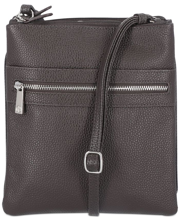 Giani Bernini TripleZip Pebble Leather Dasher Crossbody, Created for