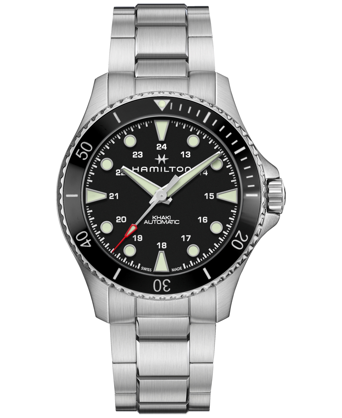 Men's Swiss Automatic Khaki Navy Scuba Stainless Steel Bracelet Watch 43mm - Stainless Steel