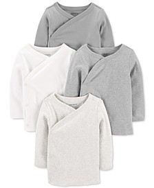 Baby Boys or Girls 4-Pack Side-Snap Cotton Tops
