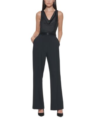 【シェモア】 Eliza J Cowlneck Belted Jumpsuit - Macy's