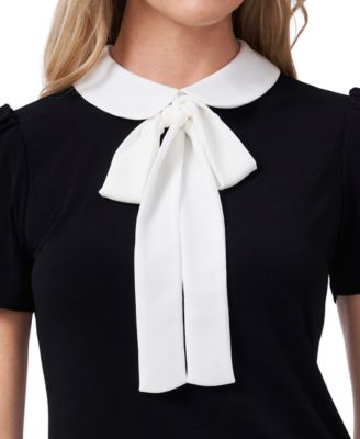 売れ筋商品|||セセ カットソー トップス レディース Women's Short Sleeve Collared Bow Neck Knit Top Rich Black CeCe Women's Short Sleeve Collared Bow Neck Knit Top - Macy's