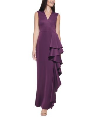 Eliza J Cascading Ruffle Gown - Macy's