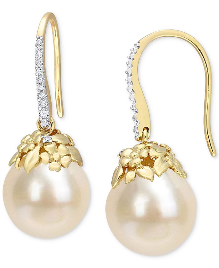 Macy's gold shop pearl earrings
