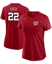 Women's Juan Soto Red Washington Nationals Name Number T-shirt