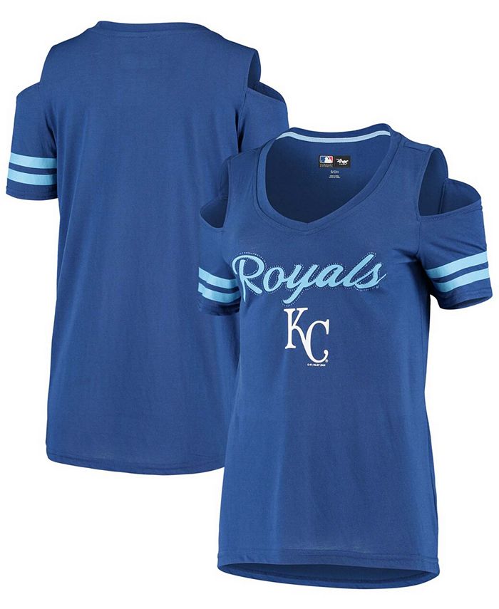 Kansas City Royals G-III 4Her by Carl Banks Women's City Graphic V-Neck  Fitted T-Shirt - White