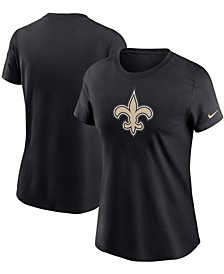Women's Black New Orleans Saints Logo Essential T-shirt