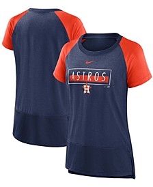 Women's Navy Houston Astros Team Colors Fashion Performance Tri-Blend Raglan T-shirt