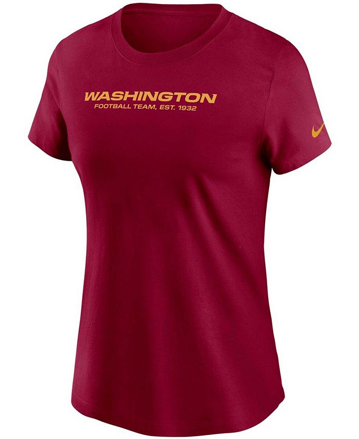 Nike Women's Burgundy Washington Football Team Logo Essential T-shirt ...