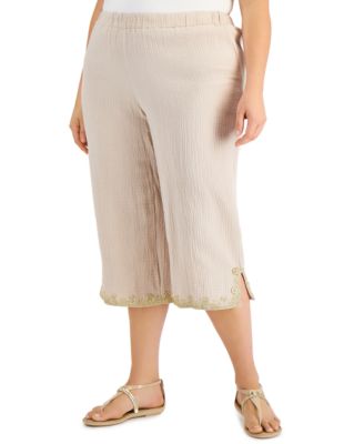 JM Collection Plus Size Solid Gauze 