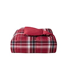 Essentials by Martha Stewart Collection Reversible Plaid King Comforter, Created for Macy's 
