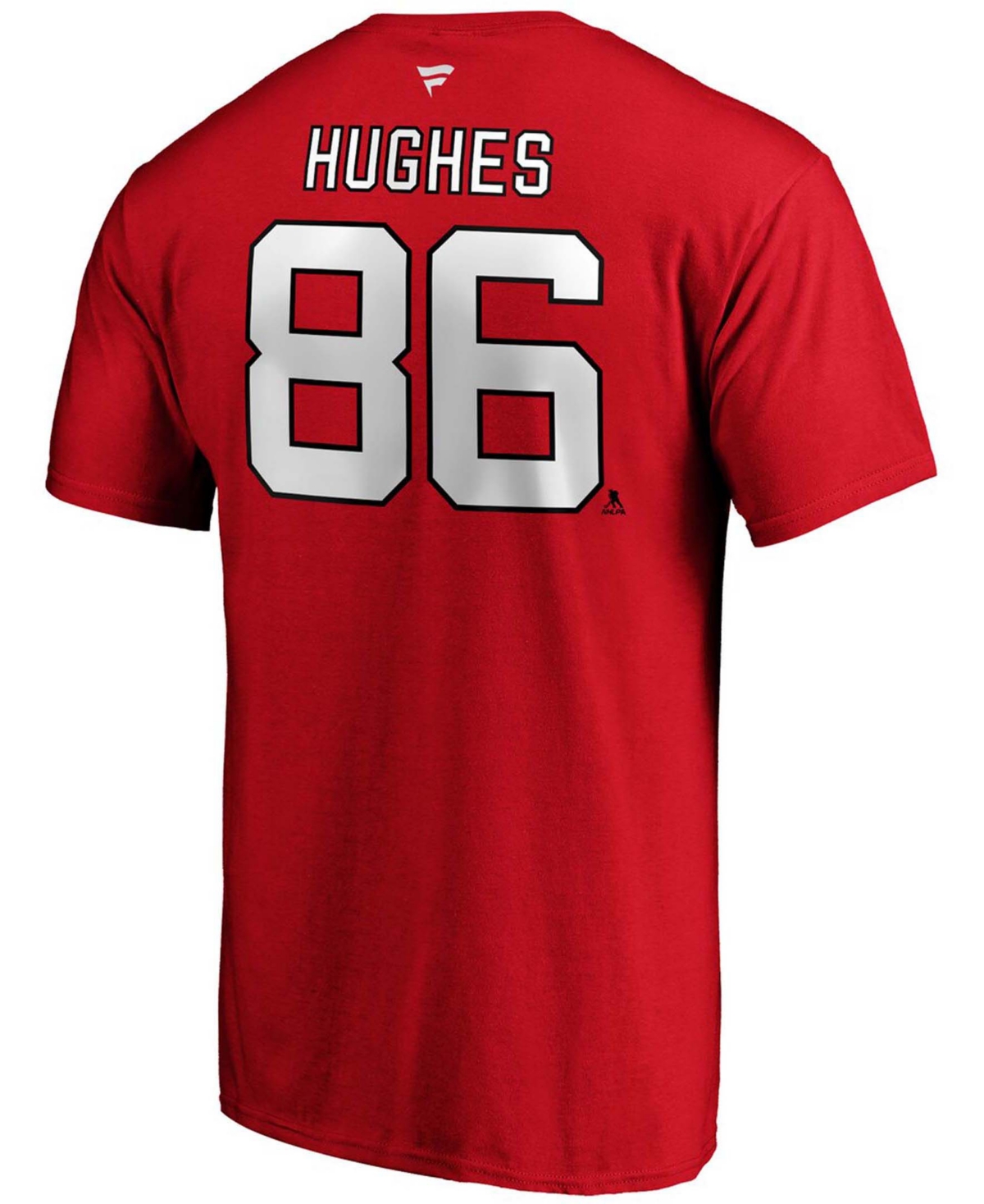 Men's Jack HughesNew Jersey Devils Authentic Stack Name and Number T-shirt - Red